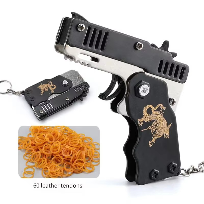 Home Security Gun - Mini Pistola de Elástico Chaveiro –