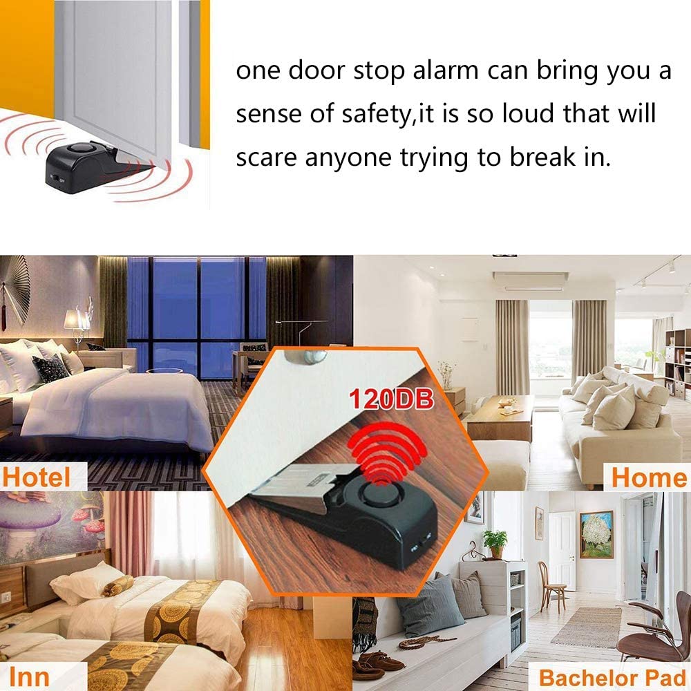 Door Wedge Alarm - 120 db sem fio porta parar