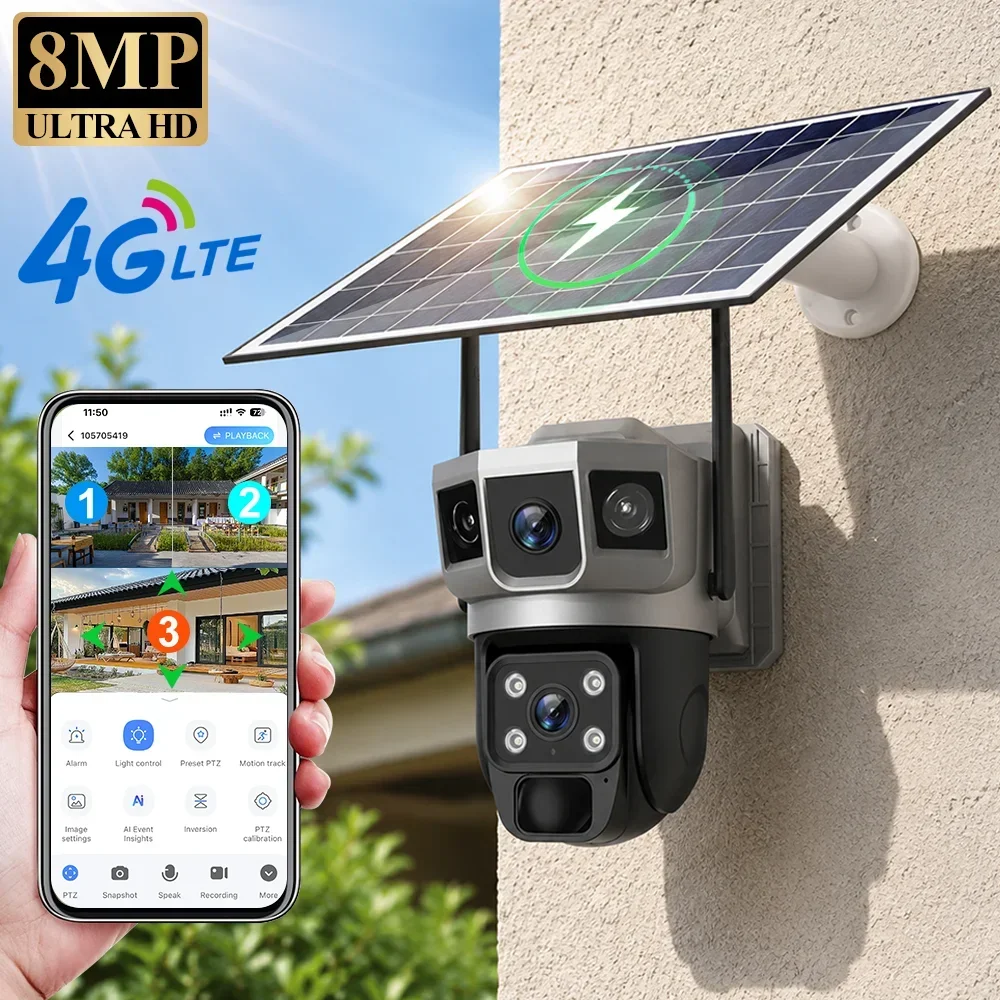 Home Security Group - Câmera V380 4K com 3 Telas,