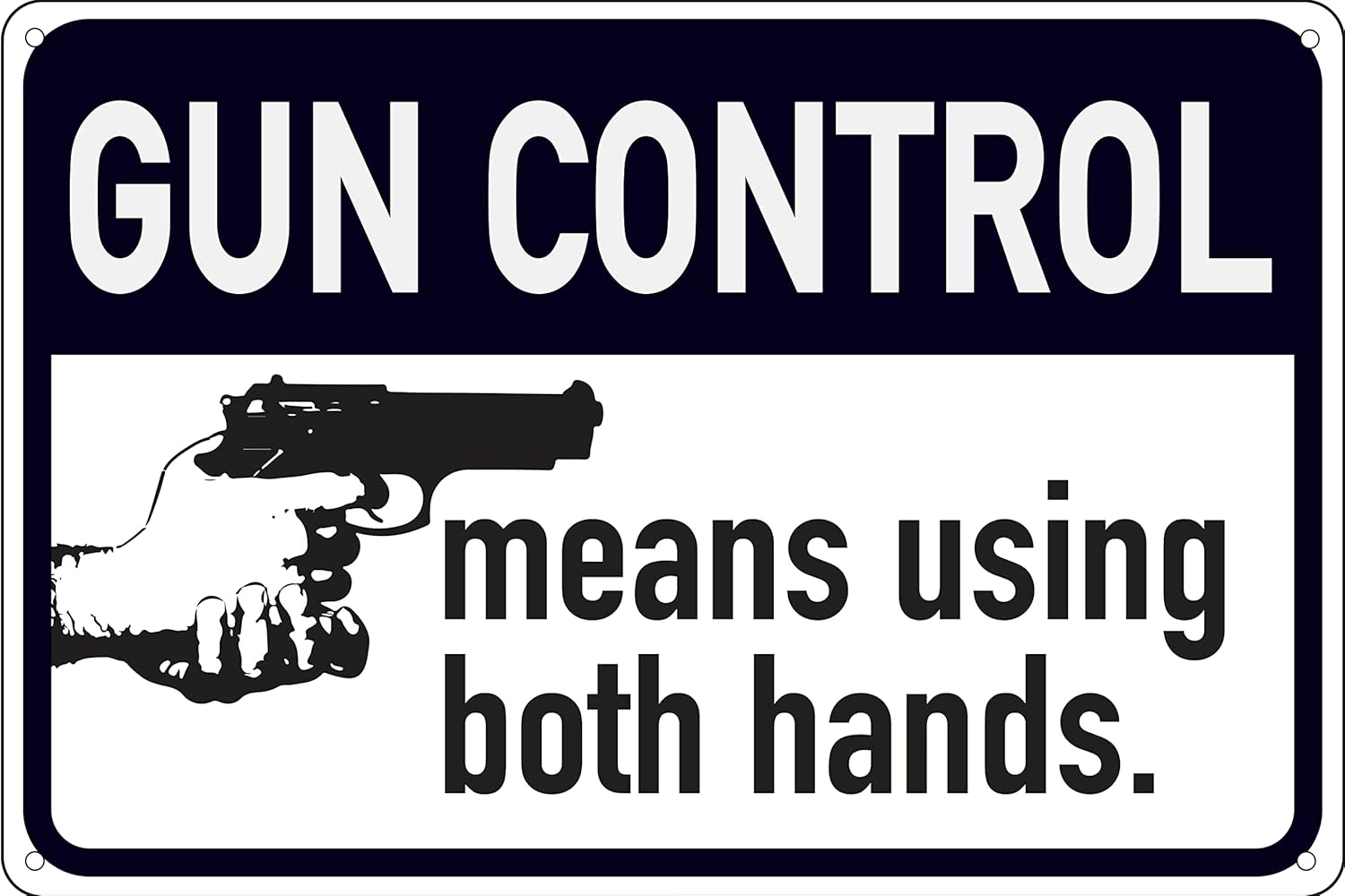 Home Security Gun - Placa de Metal Engraçada 12