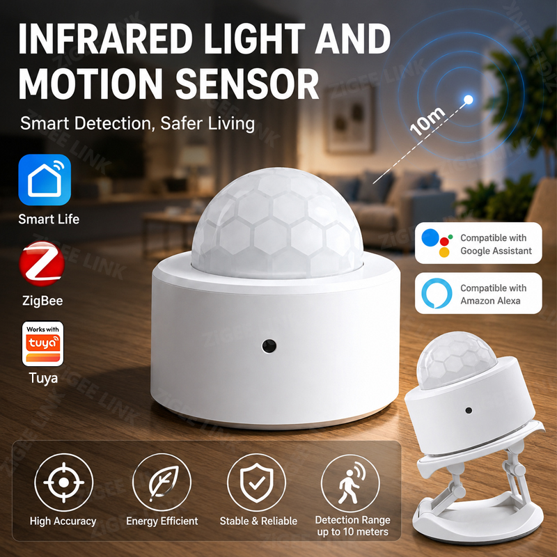 Home Security Systems Wireless - Sensor de Movimento PIR ZigBee 3.0