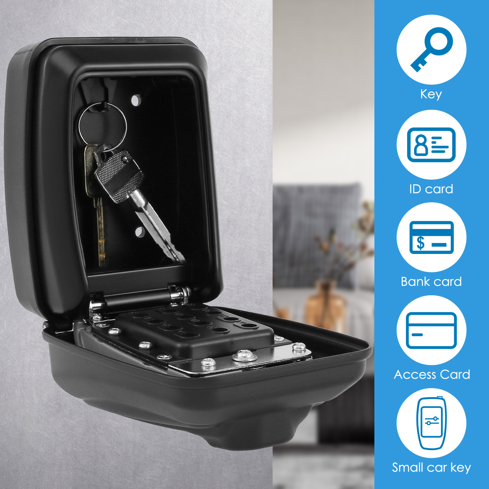 Wall-Mounted Key Lock Box, Sec - Home Security Group avaliação e preço