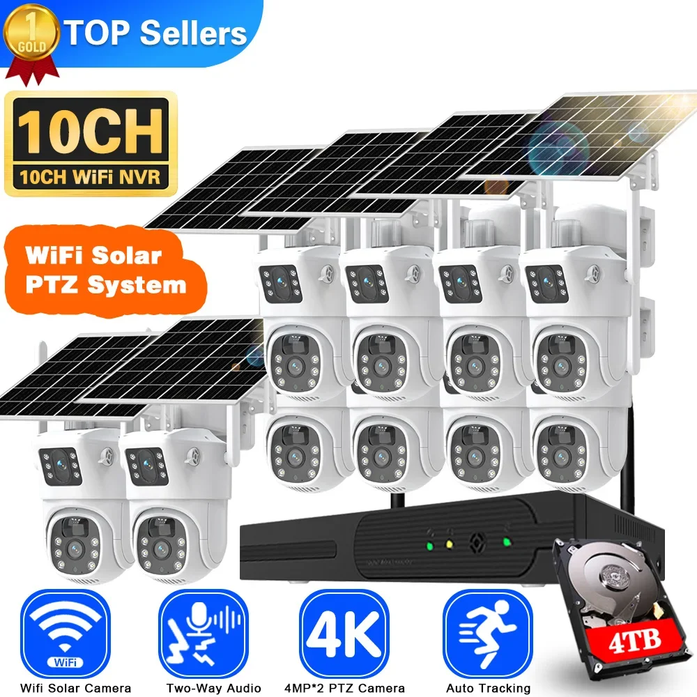 Sistema de câmera solar CCTV c - Home Security Premium avaliação e preço