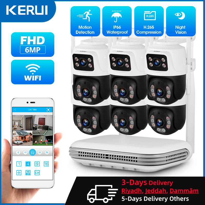 Kerui à prova d'água 6mp hd se - Home Security Systems Wireless avaliação e preço