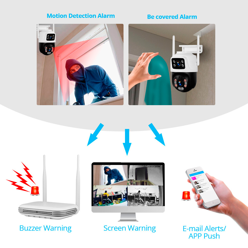 Kerui à prova d'água 6mp hd se - Home Security Systems Wireless avaliação e preço