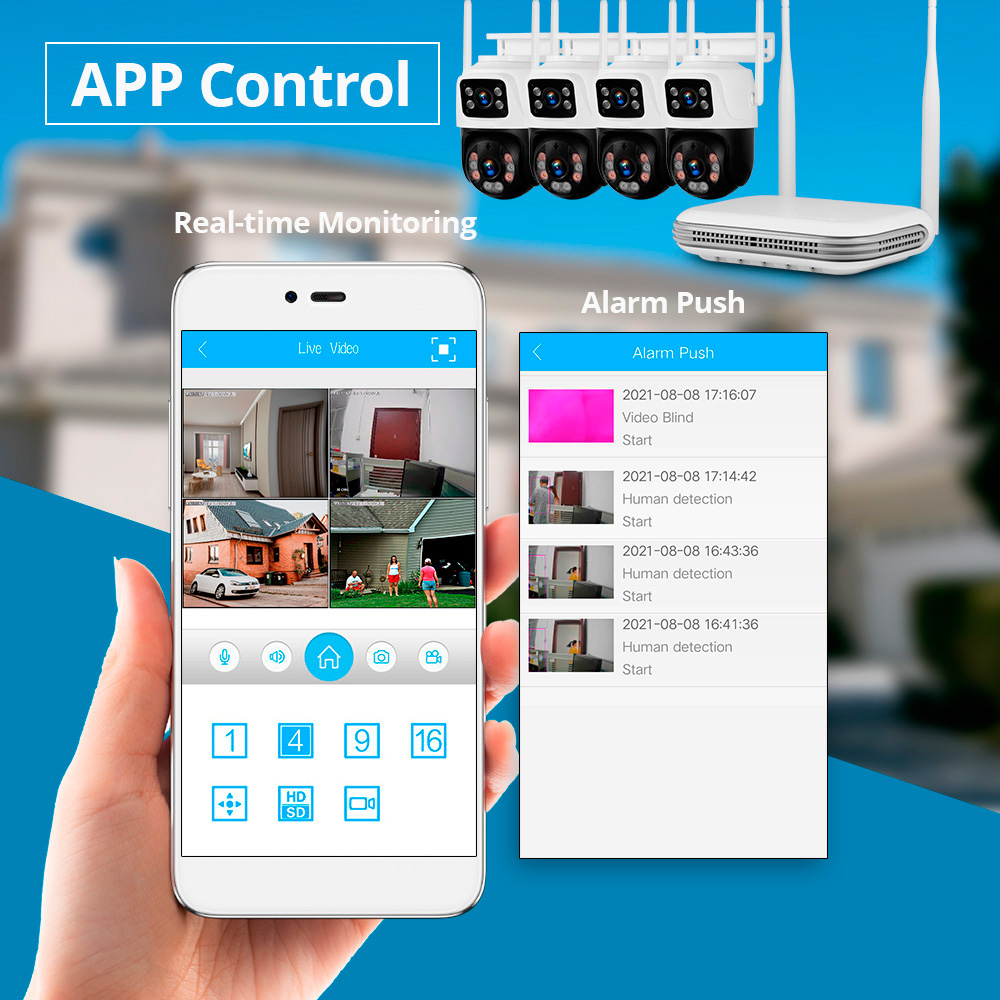 Kerui à prova d'água 6mp hd se - Home Security Systems Wireless avaliação e preço