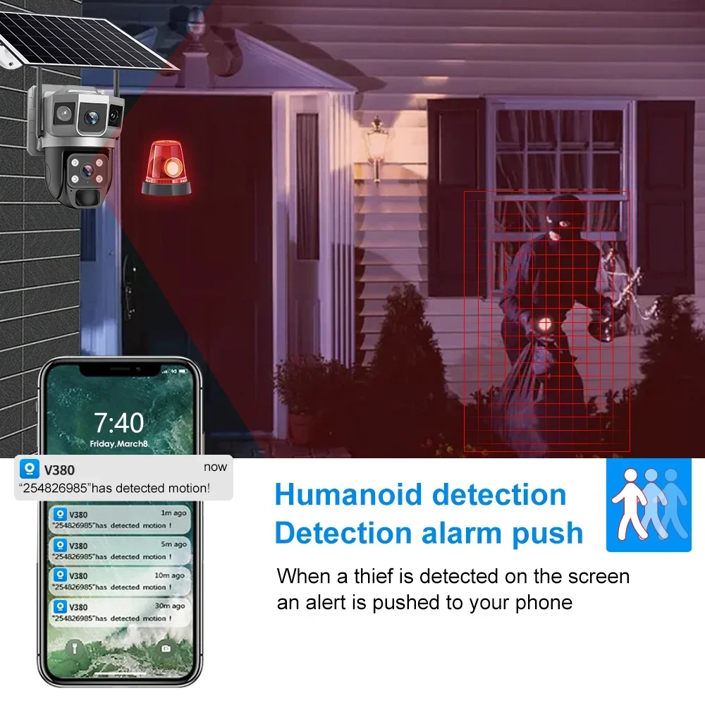Câmera V380 4K com 3 Telas, 4G - Home Security Group avaliação e preço