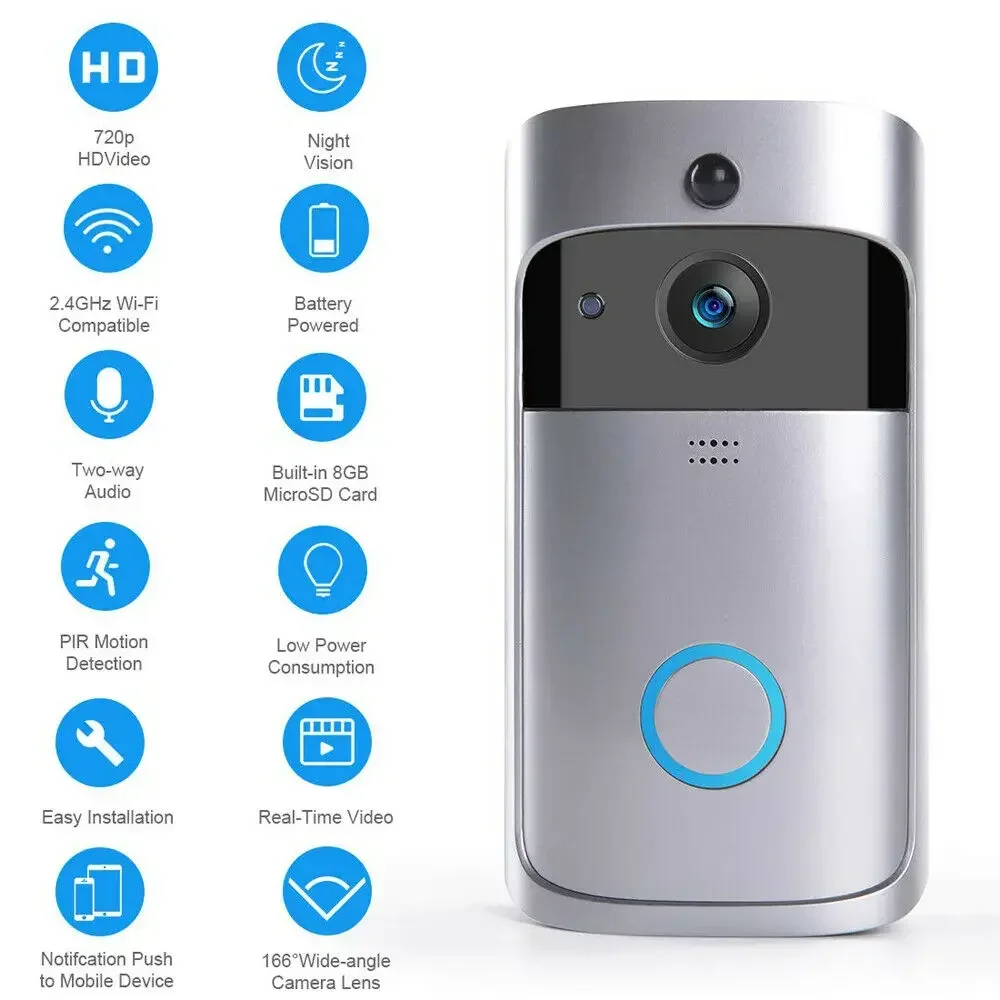 Campainha de vídeo sem fio par - Home Security Premium avaliação e preço