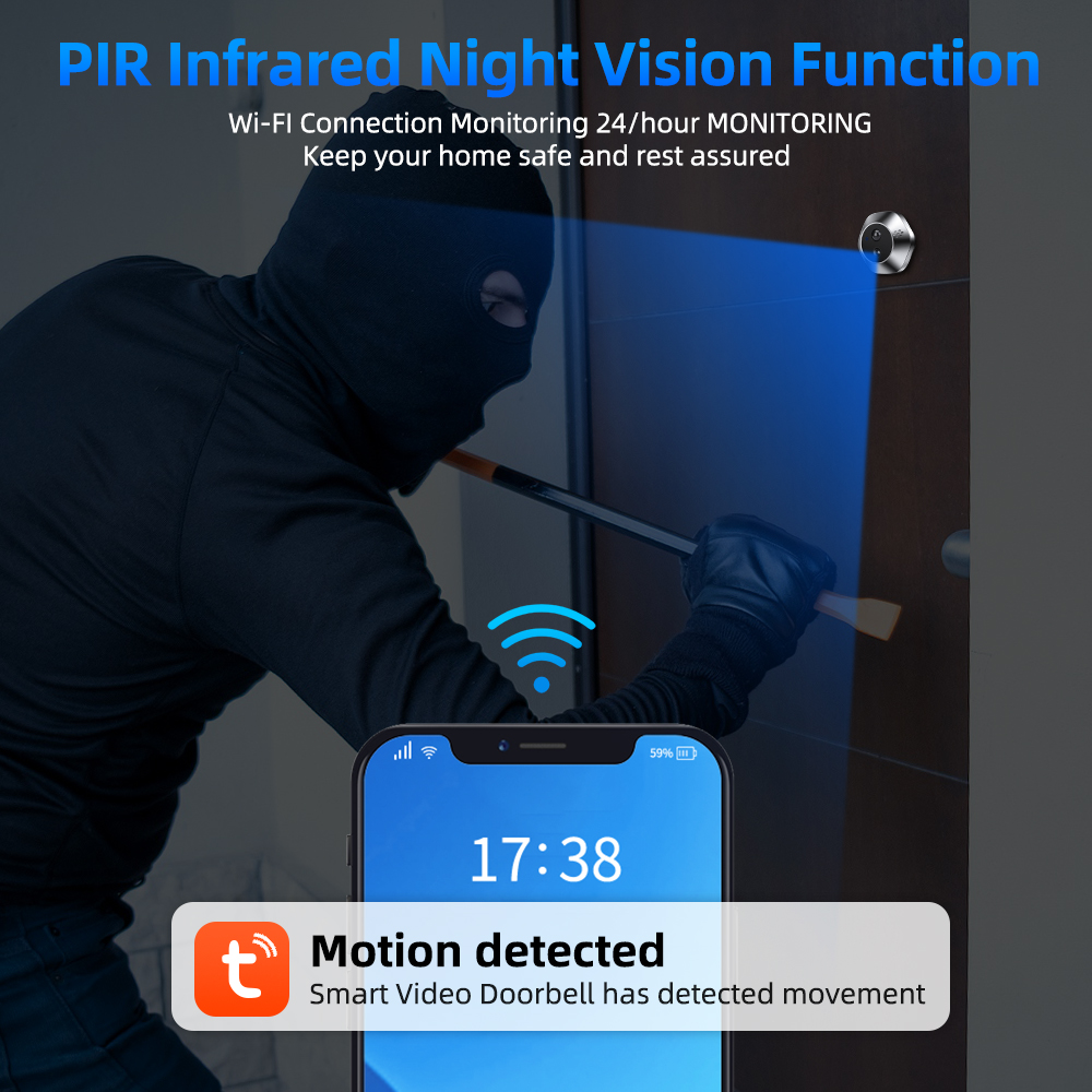 1080p wifi olho mágico tuya câ - Home Security Premium avaliação e preço