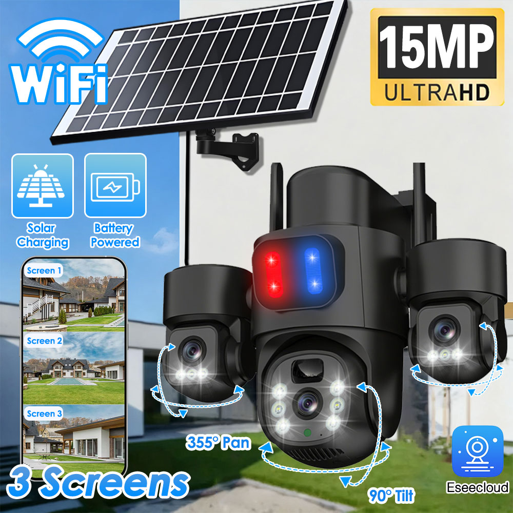 Câmera solar ptz wi-fi, extern - Home Security Outdoor Cameras avaliação e preço