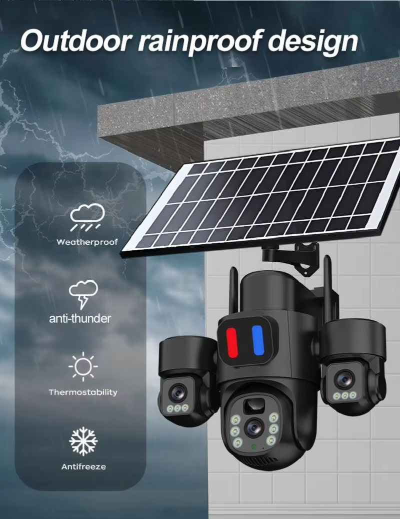 Câmera solar ptz wi-fi, extern - Home Security Outdoor Cameras avaliação e preço